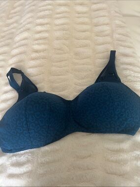 Wireless Molded Cup Bra in Deep Teal Jacquard 🤍